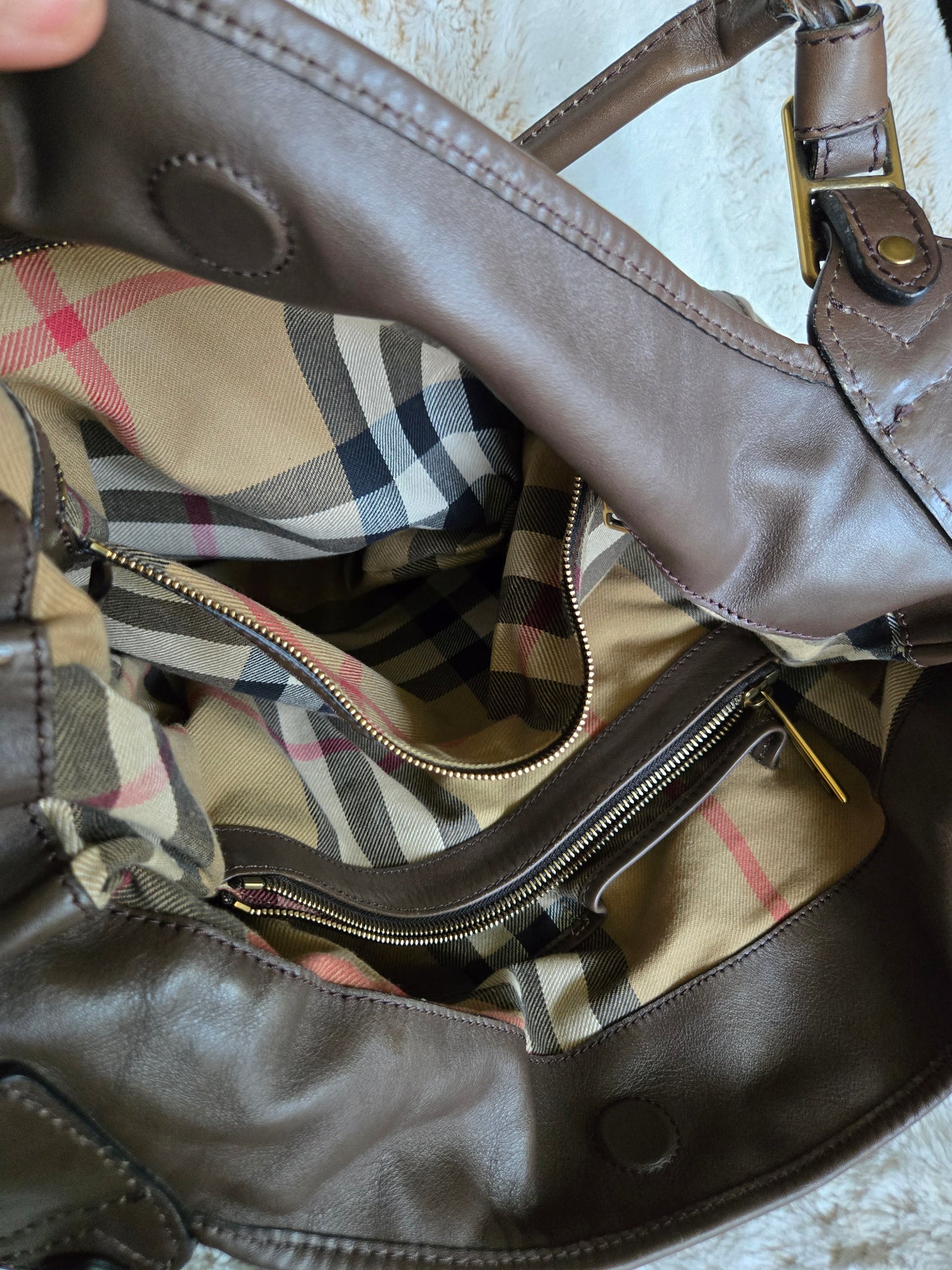 Burberry Brown Ombre Leather Shopper Tote