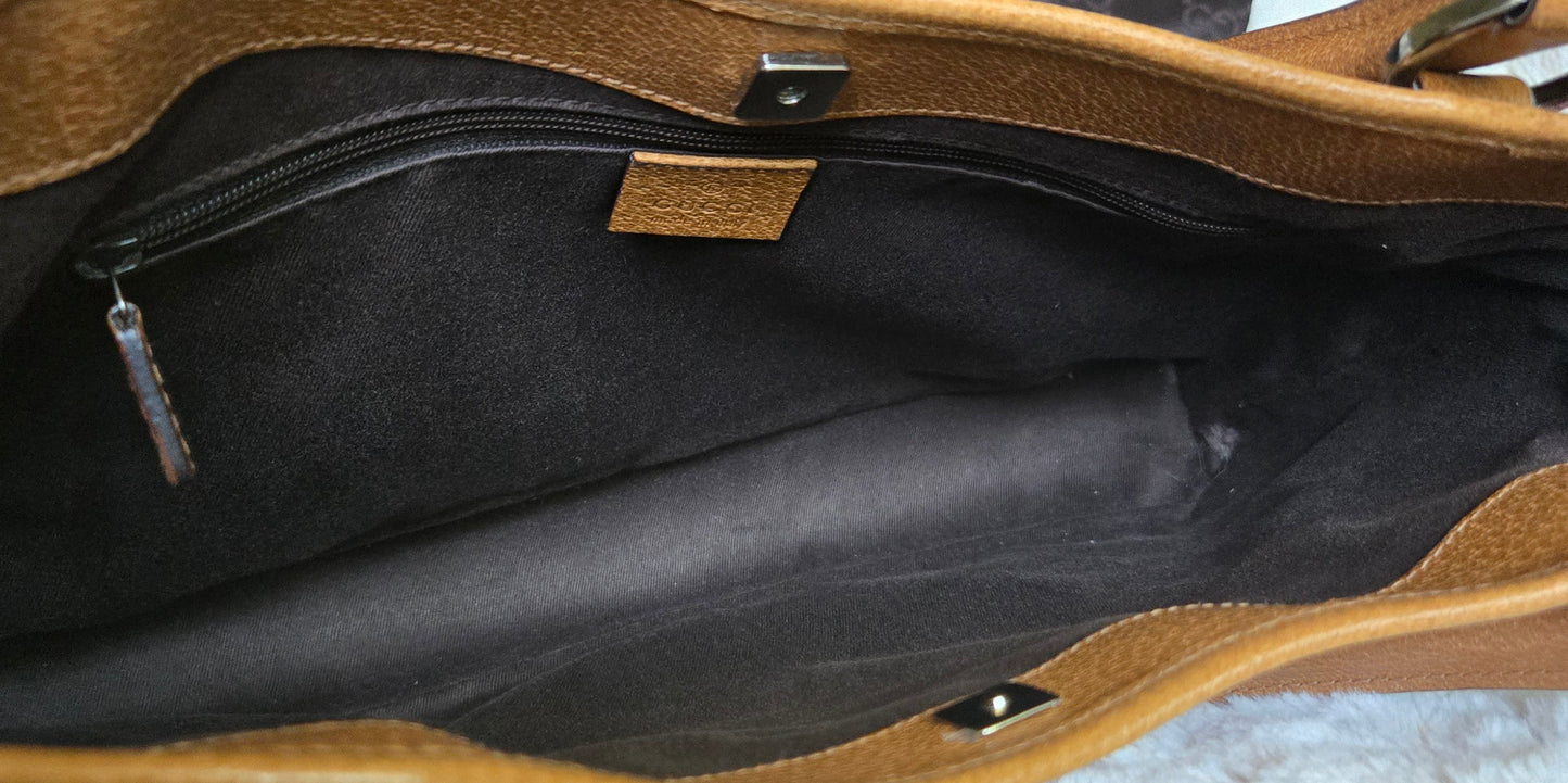 GUCCI GG Canvas Tote Bag Pink Brown