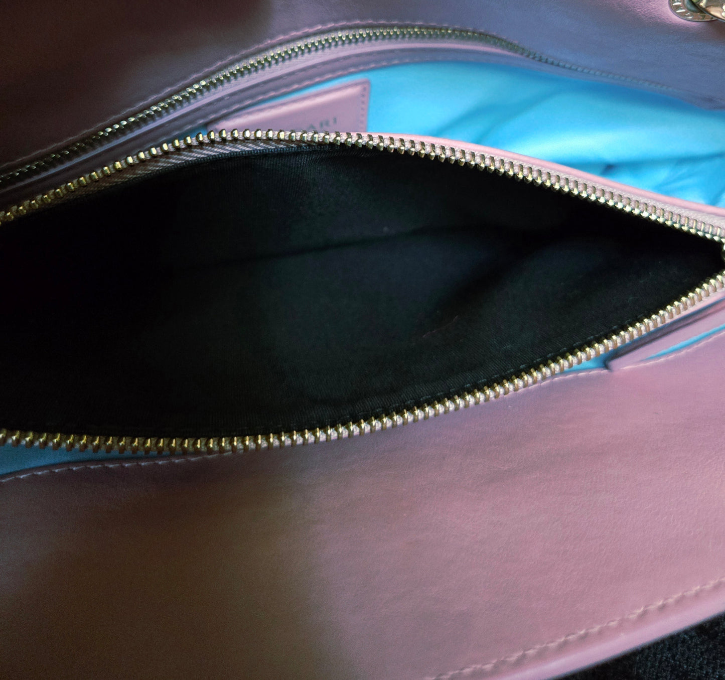 BVLGARI Shoulder Bag Pink Gold Hardware leather