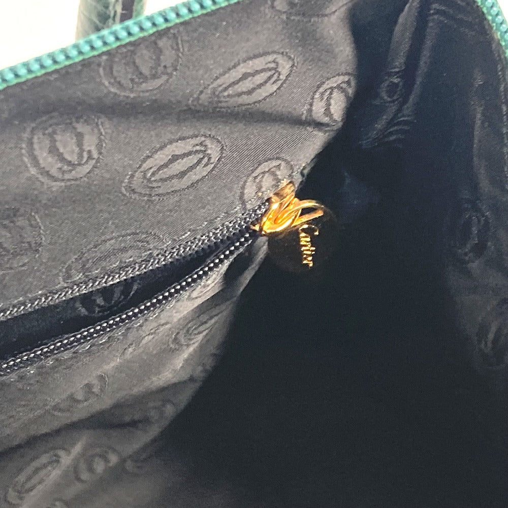 CARTIER Handbag leather green logo Top Handle