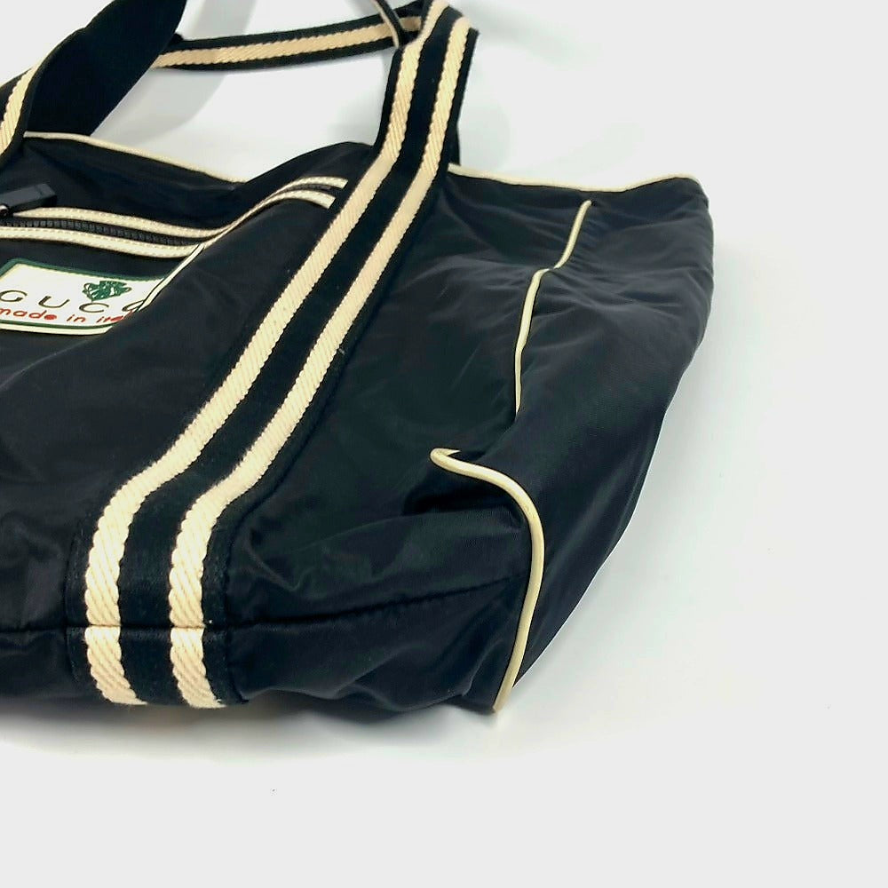 GUCCI Shoulder Bag Tote Nylon black Logo