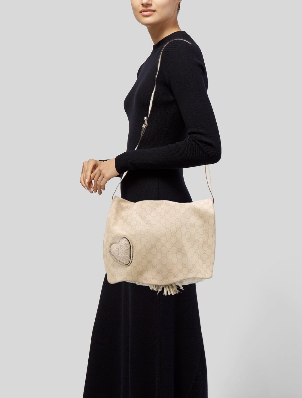 Gucci Leather Python Messenger Bag Heart