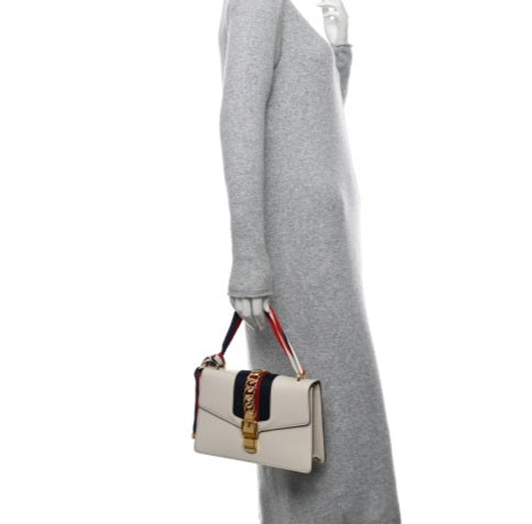 GUCCI Sylvie Sherry Line Ribbon Shoulder Bag Semi-Shoulder One-Shoulder Leather