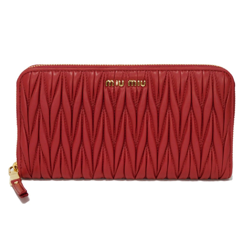 MIUMIU Long Wallet Nappa Leather (Rumskin) Matelasse