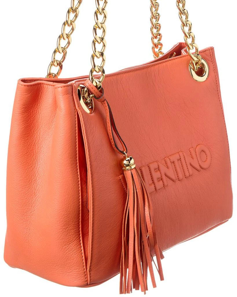 Valentino by Mario Valentino Luisa Embossed Leather Tote Shoulder bag Orange