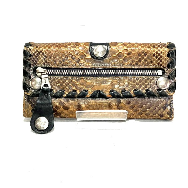 Chloe Python Bi-foldLong Wallet Brown Black