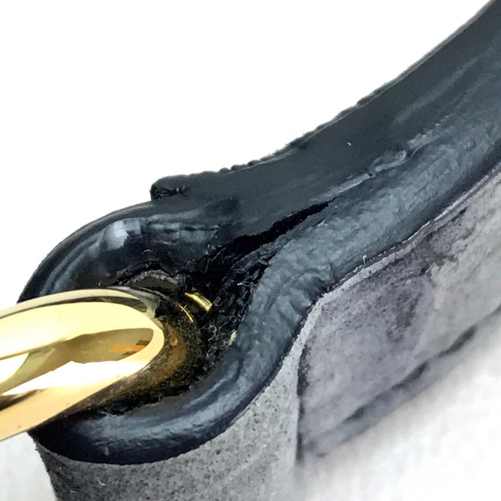 YVES SAINT LAURENT Nubuck crocodile embosed Muse toe