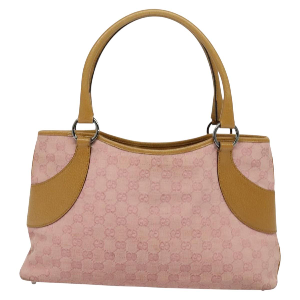 GUCCI GG Canvas Tote Bag Pink Brown