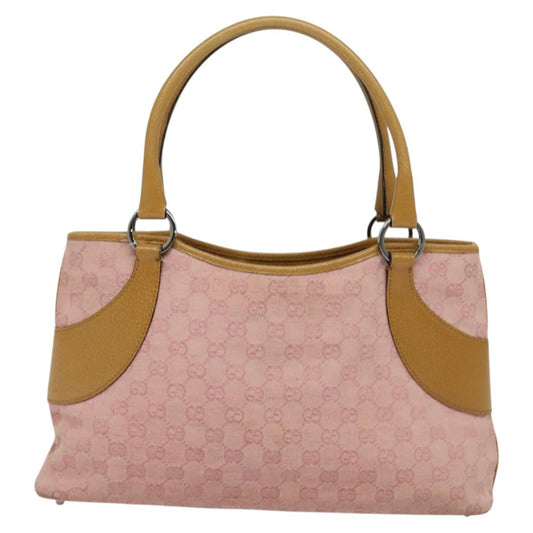 GUCCI GG Canvas Tote Bag Pink Brown