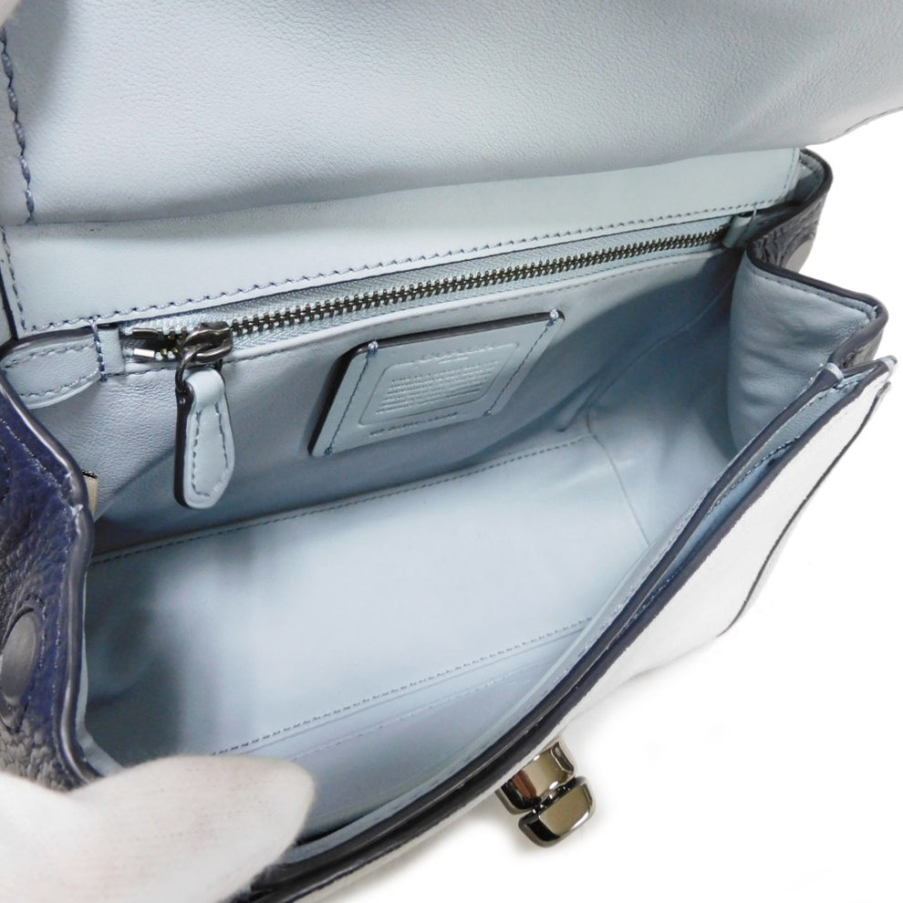 Coach Drifter Shoulder Bag Python Suede Pebble Light Blue