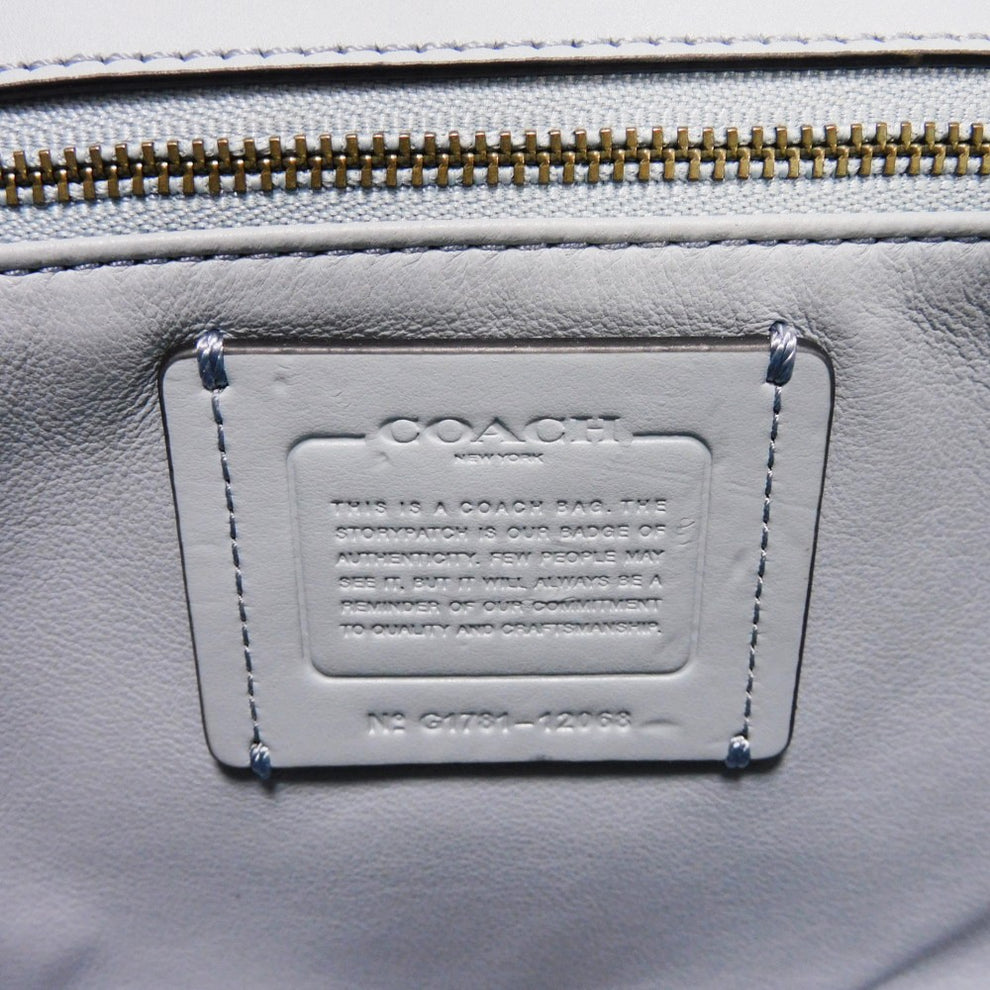 Coach Drifter Shoulder Bag Python Suede Pebble Light Blue