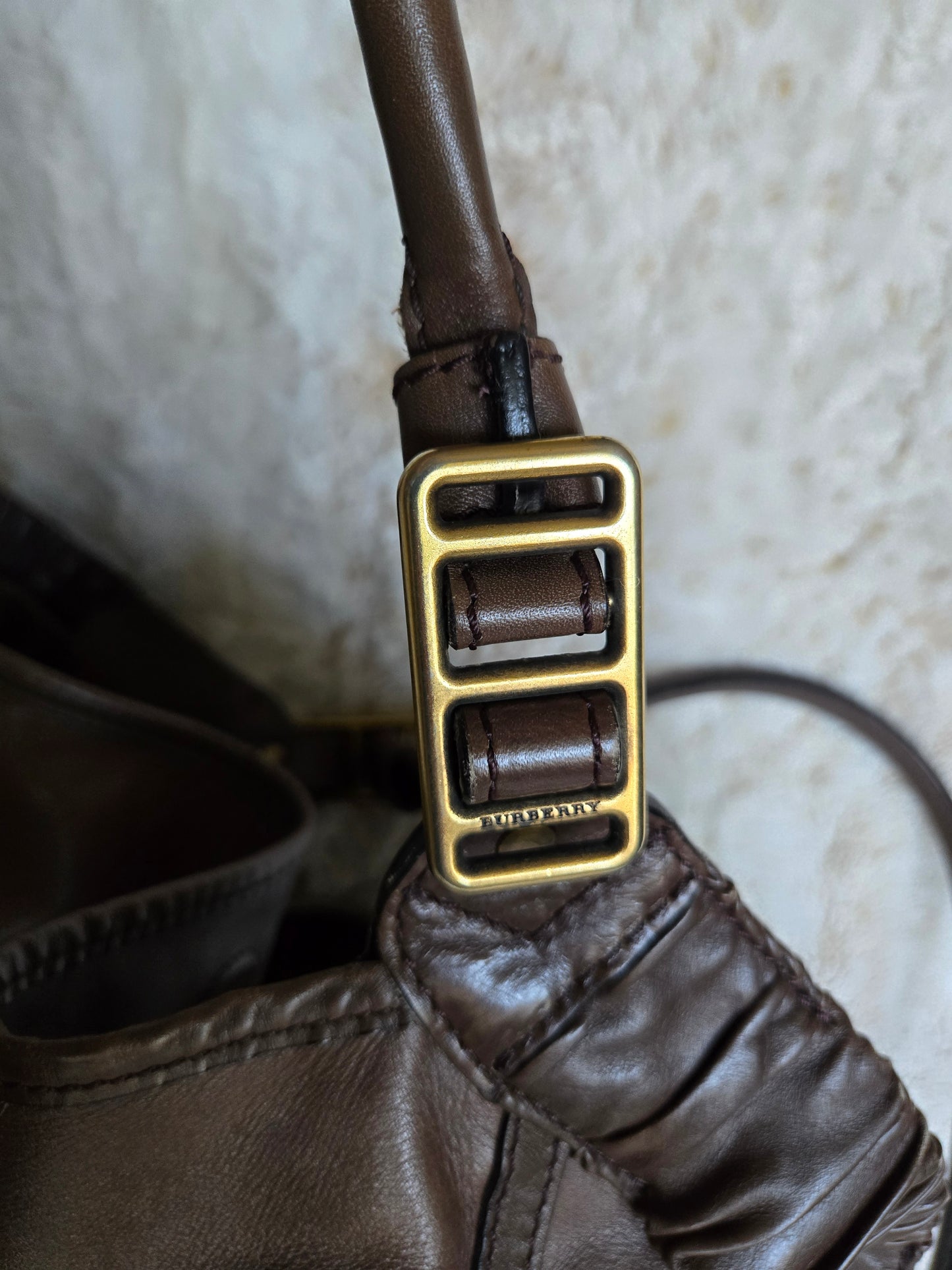 Burberry Brown Ombre Leather Shopper Tote