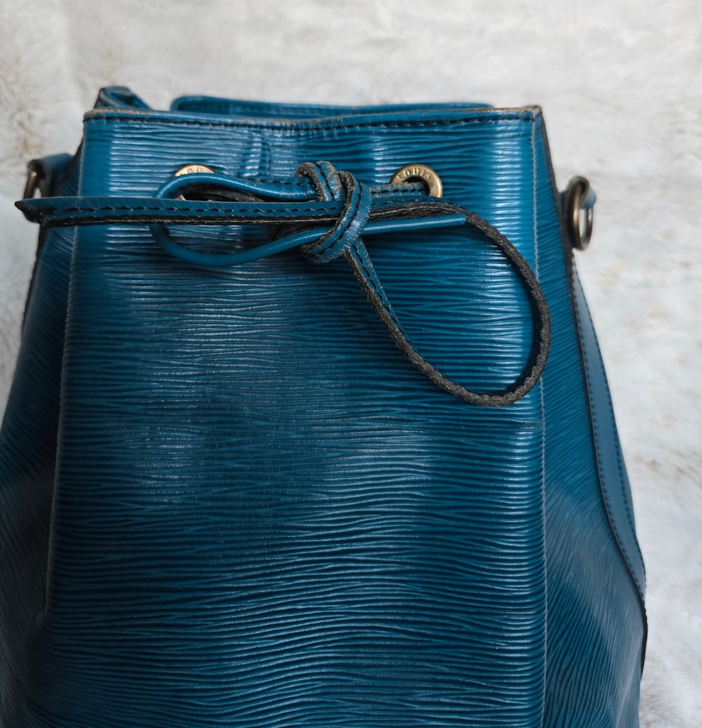 LOUIS VUITTON Shoulder Bag Leather blue Epi Noe