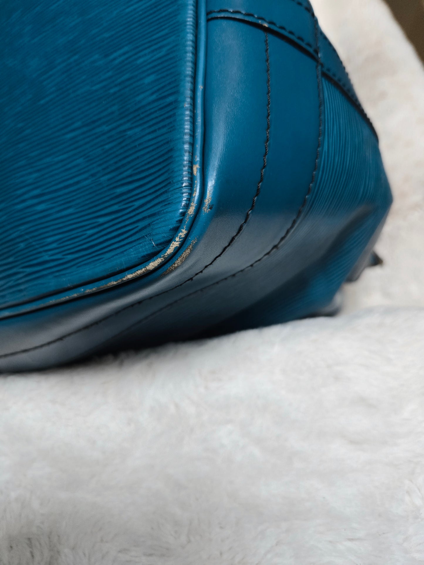 LOUIS VUITTON Shoulder Bag Leather blue Epi Noe