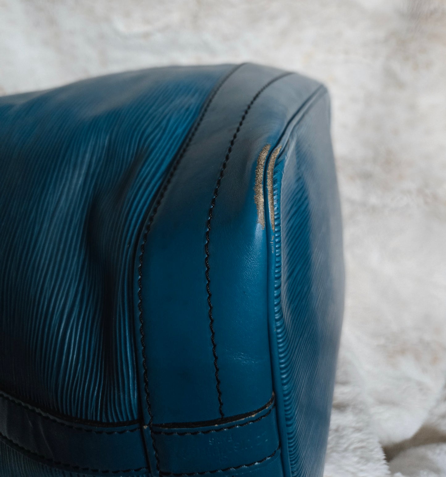 LOUIS VUITTON Shoulder Bag Leather blue Epi Noe