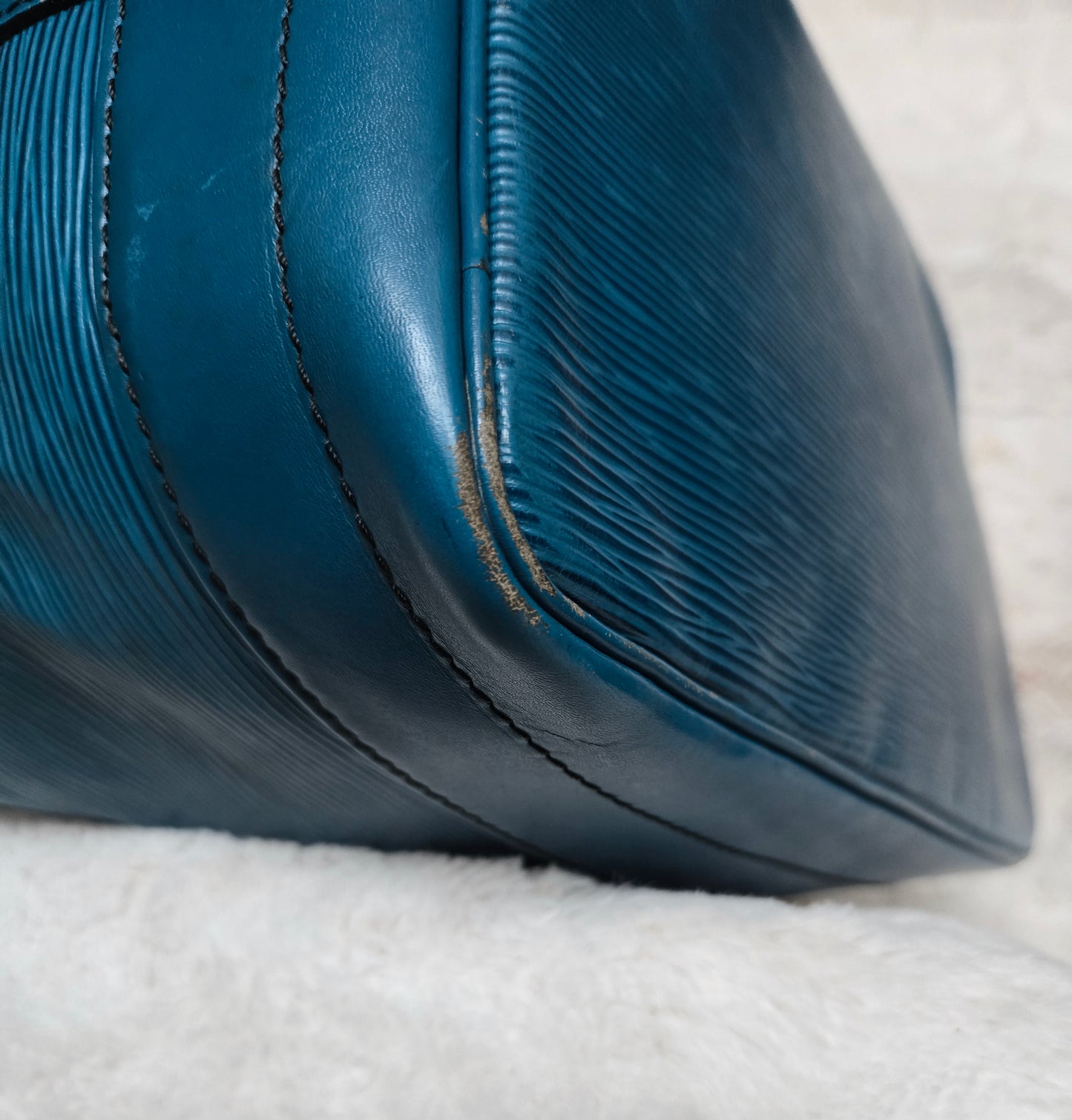 LOUIS VUITTON Shoulder Bag Leather blue Epi Noe