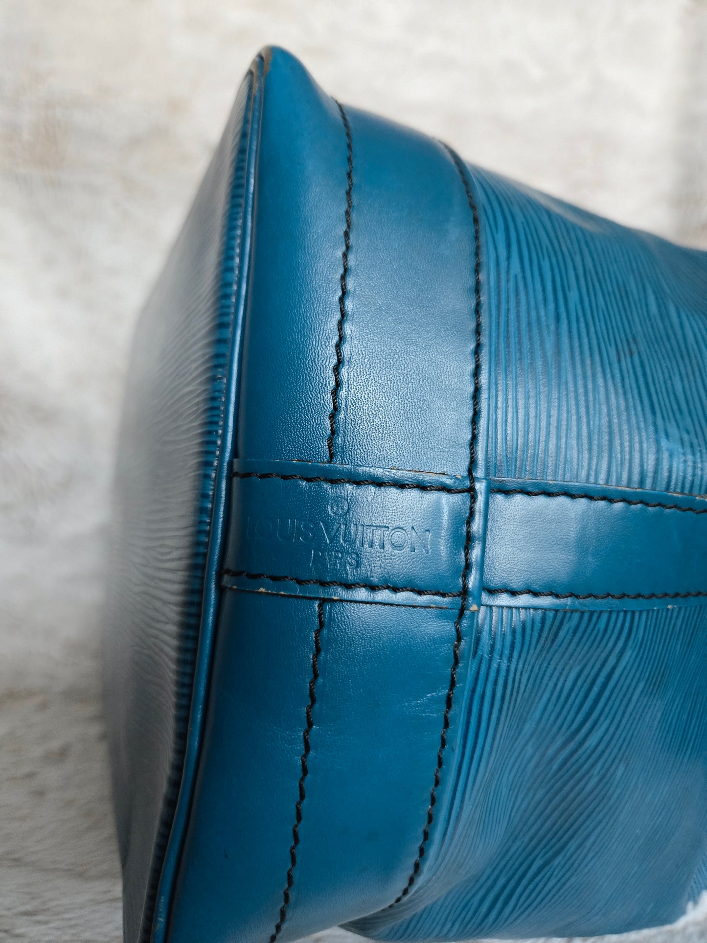 LOUIS VUITTON Shoulder Bag Leather blue Epi Noe