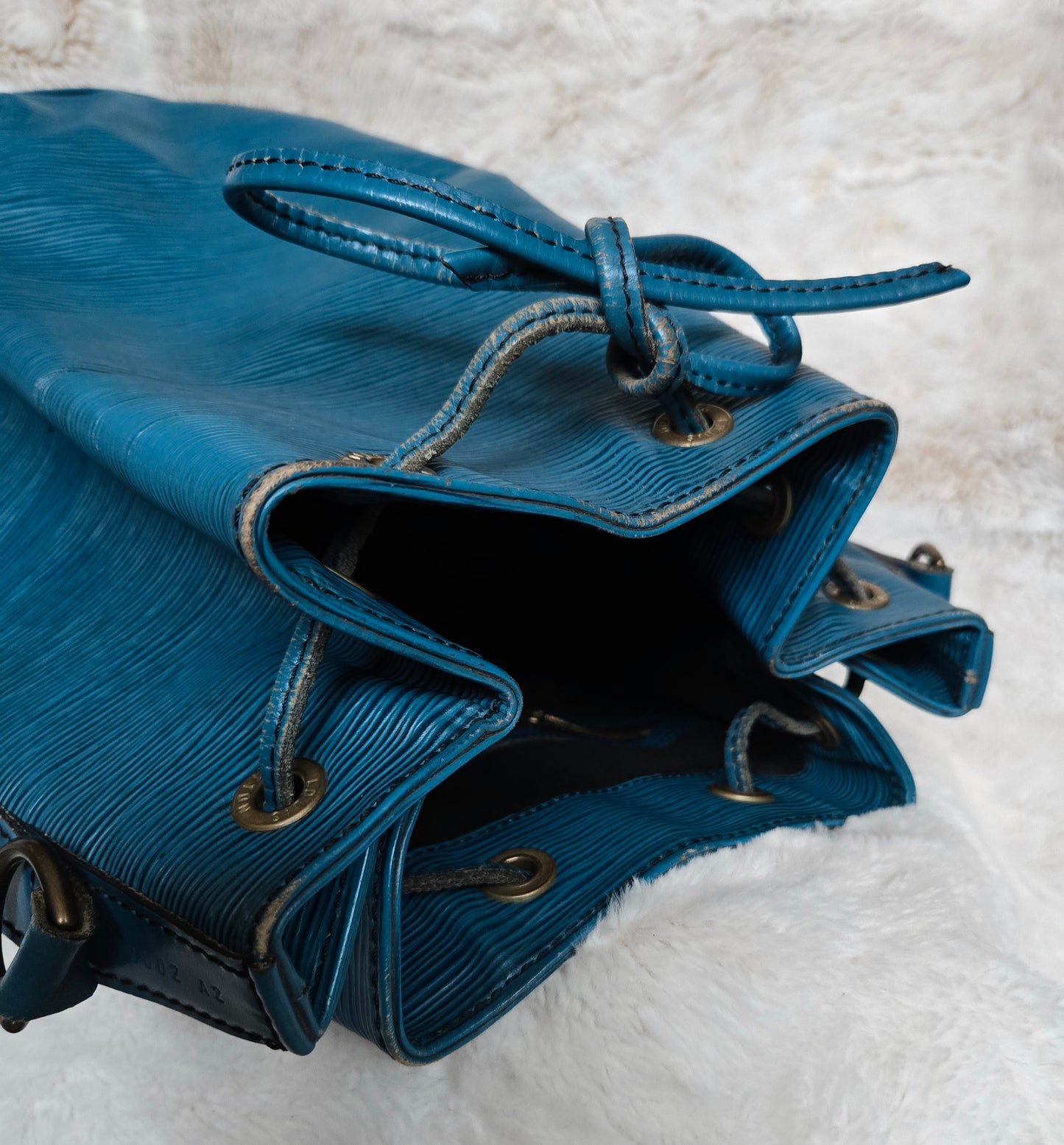 LOUIS VUITTON Shoulder Bag Leather blue Epi Noe