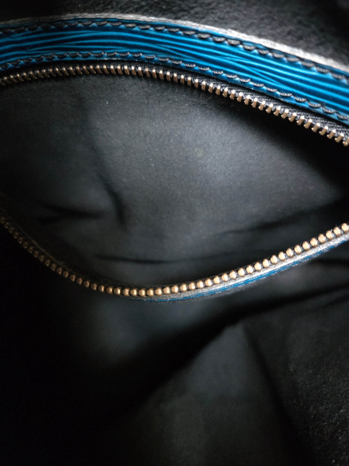 LOUIS VUITTON Shoulder Bag Leather blue Epi Noe