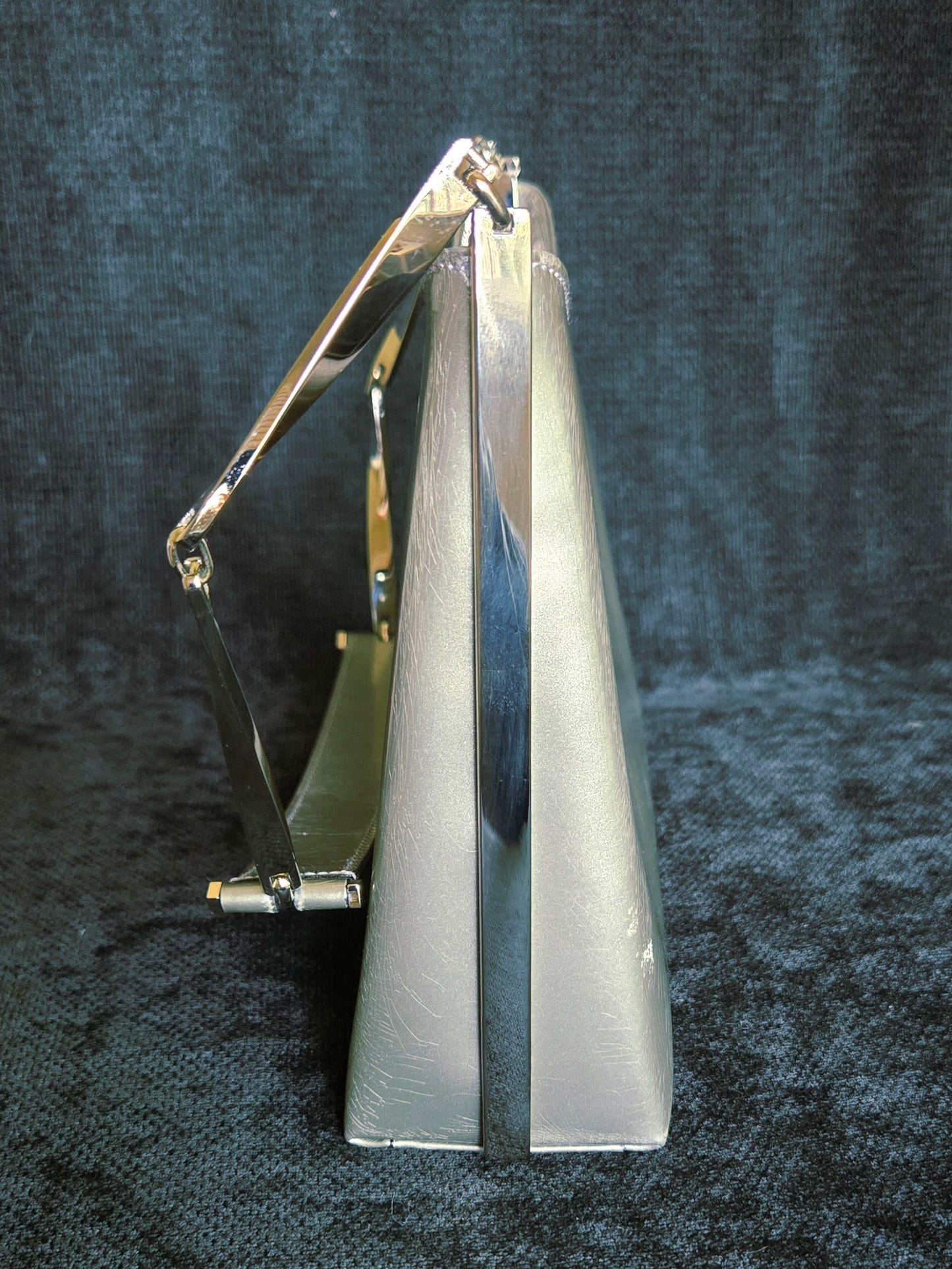 Salvatore Ferragamo Leather Shoulder Bag Silver/ Calfskin