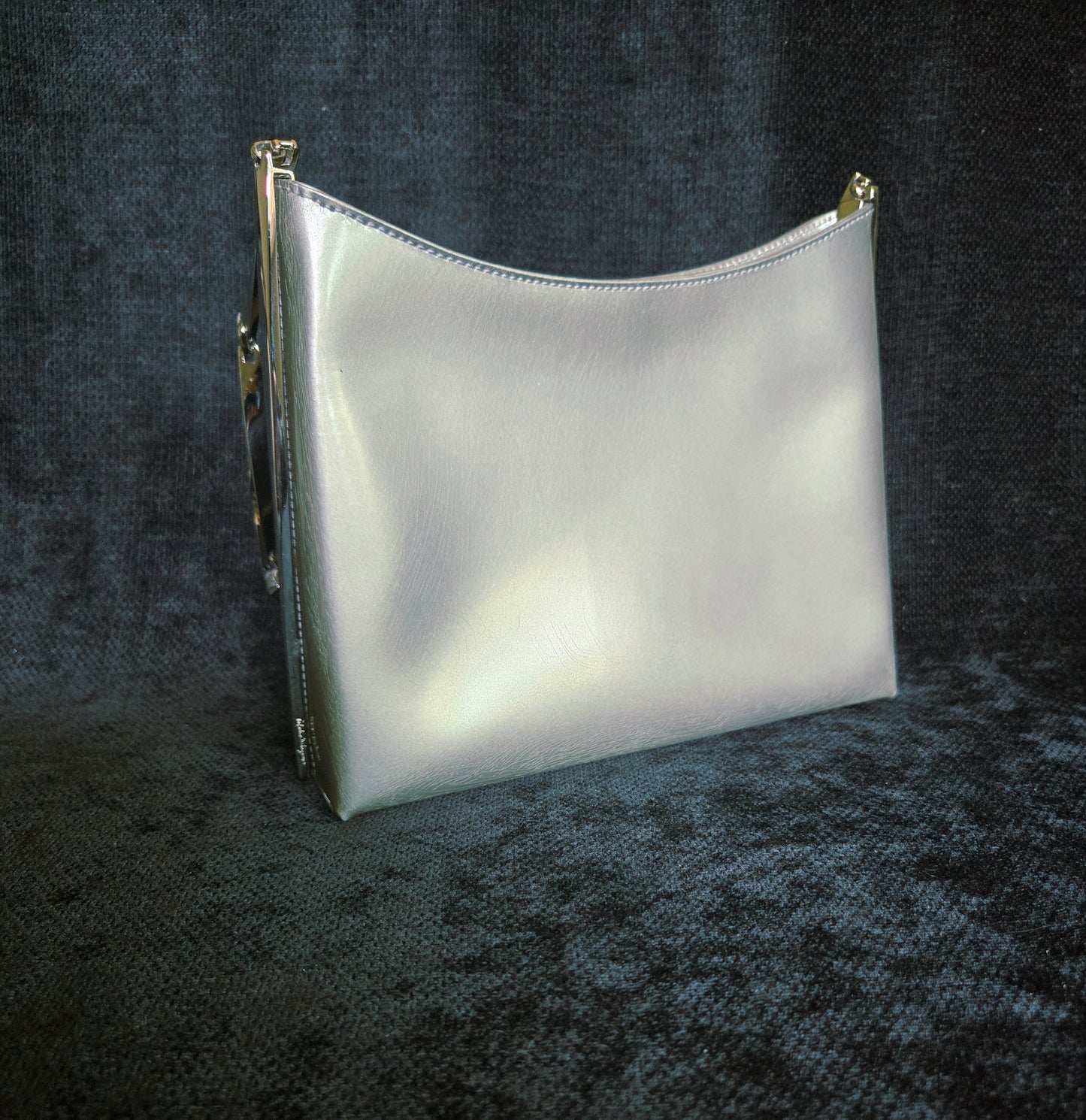 Salvatore Ferragamo Leather Shoulder Bag Silver/ Calfskin