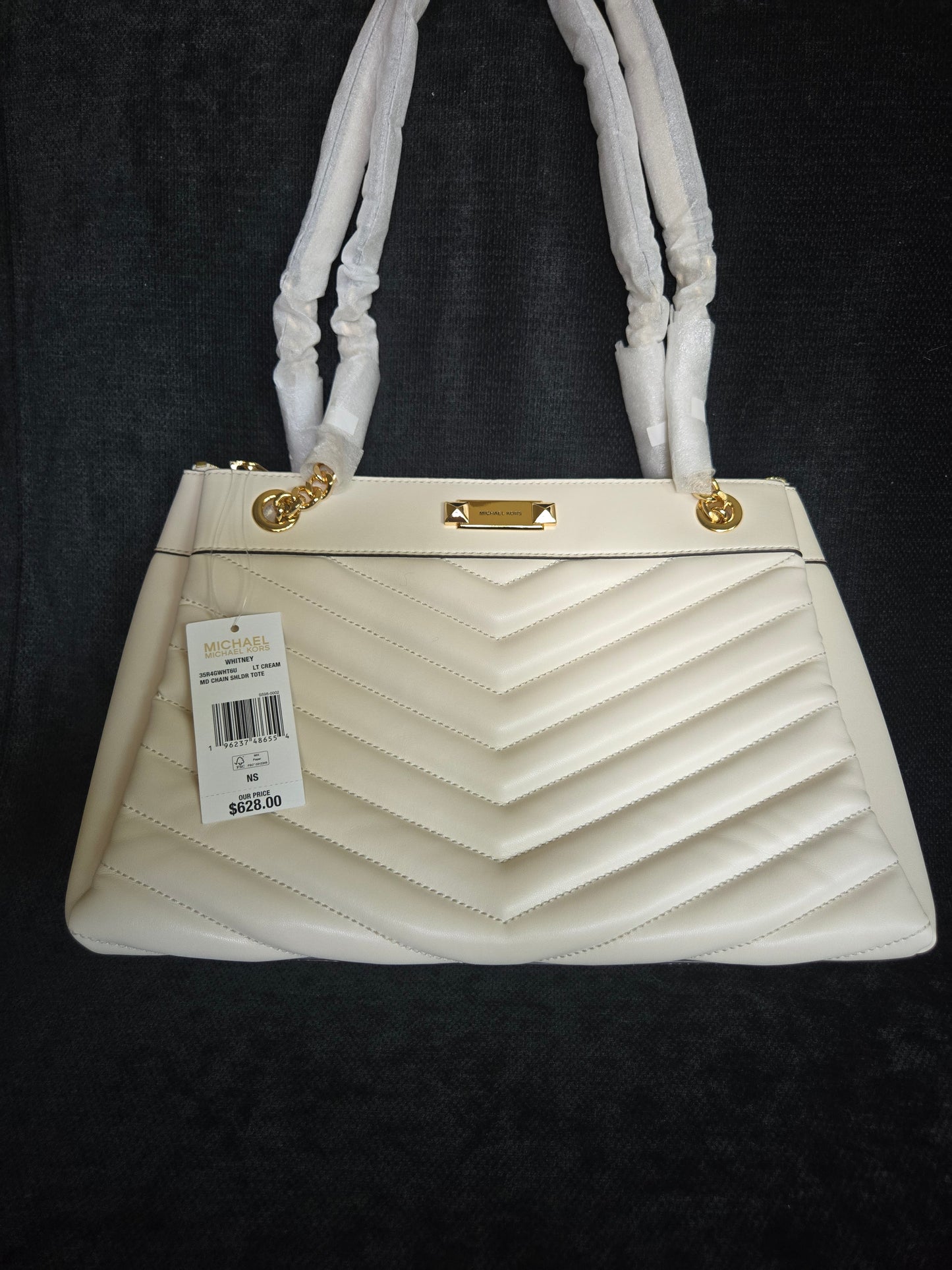 MICHAEL KORS WHITNEY MEDIUM QUILTED Tote bag OPTIC WHITE
