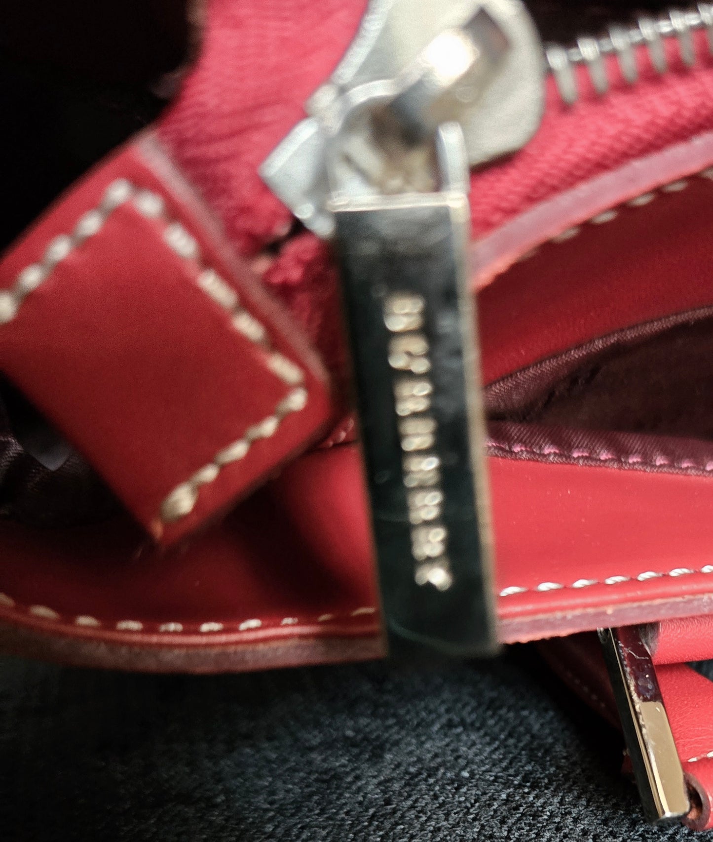 Burberry Leather Canvas Red Handbag Top Handle