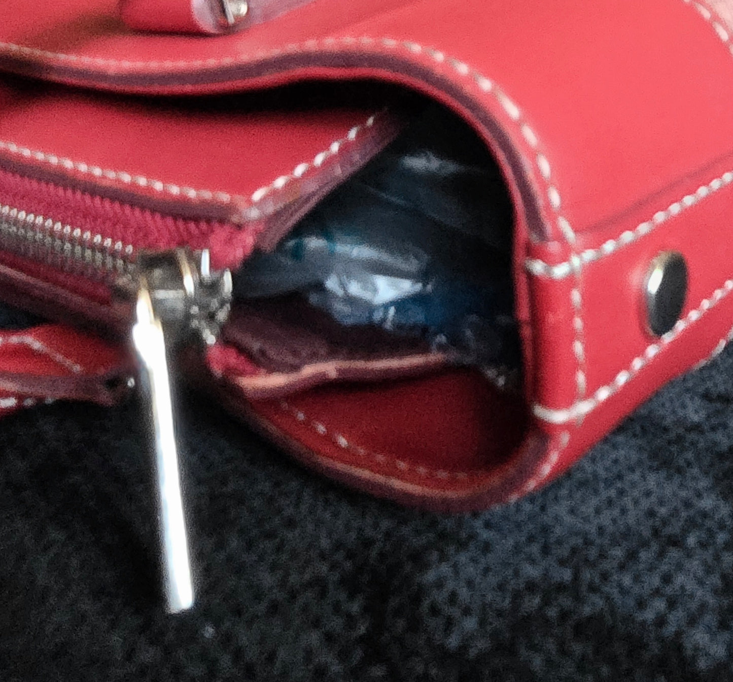 Burberry Leather Canvas Red Handbag Top Handle