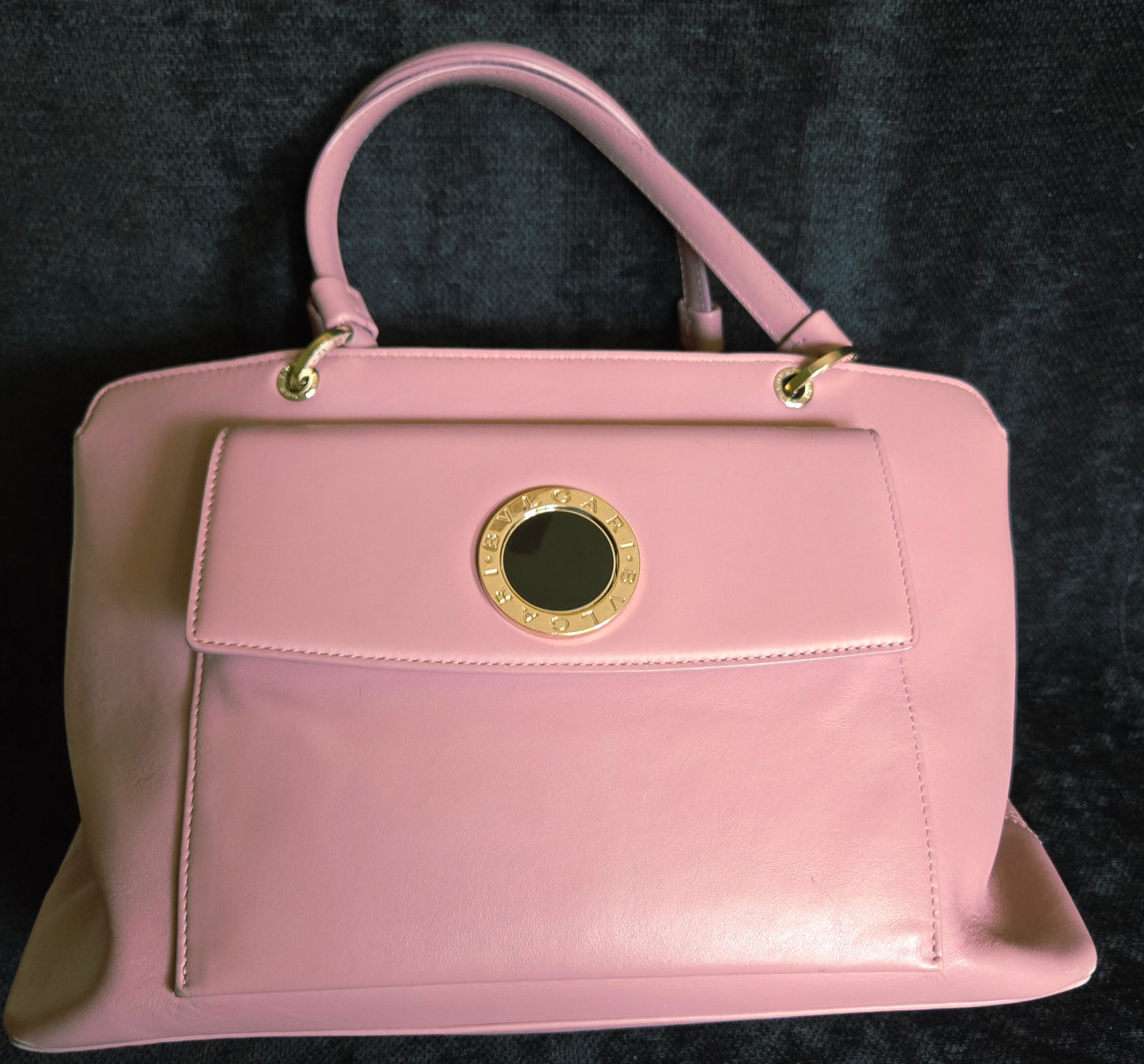 BVLGARI  Shoulder Bag Pink Gold Hardware leather
