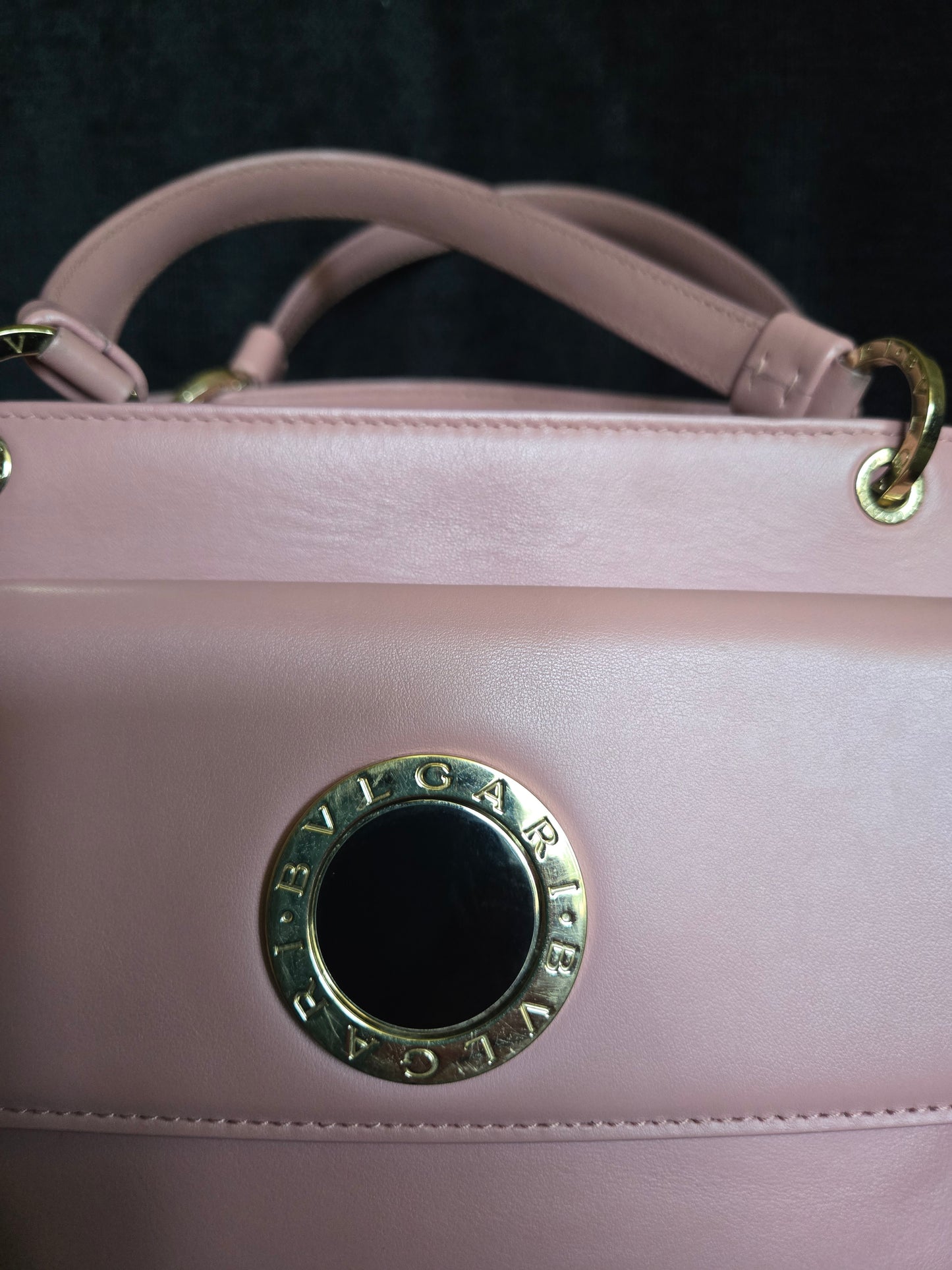 BVLGARI  Shoulder Bag Pink Gold Hardware leather