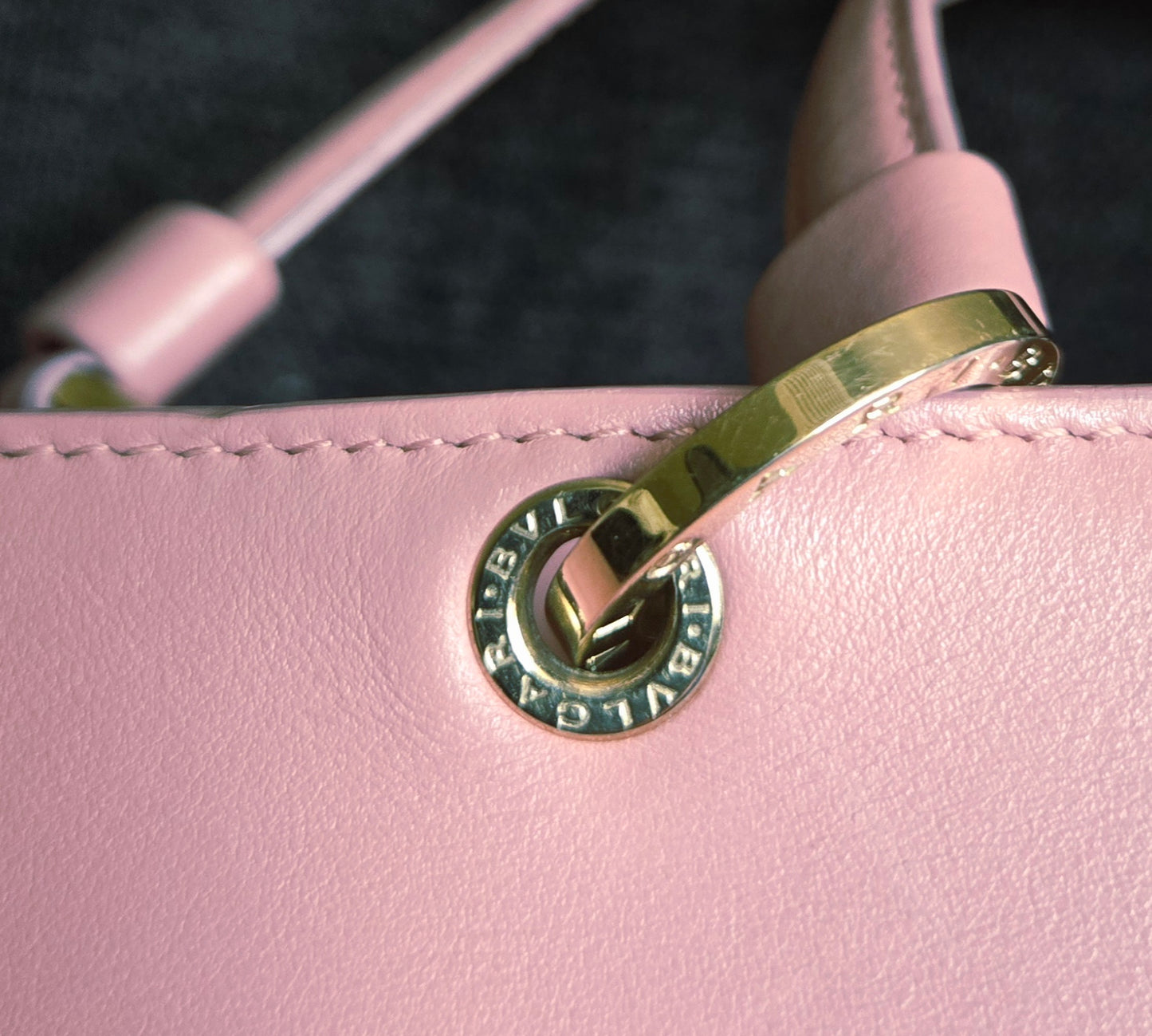 BVLGARI  Shoulder Bag Pink Gold Hardware leather