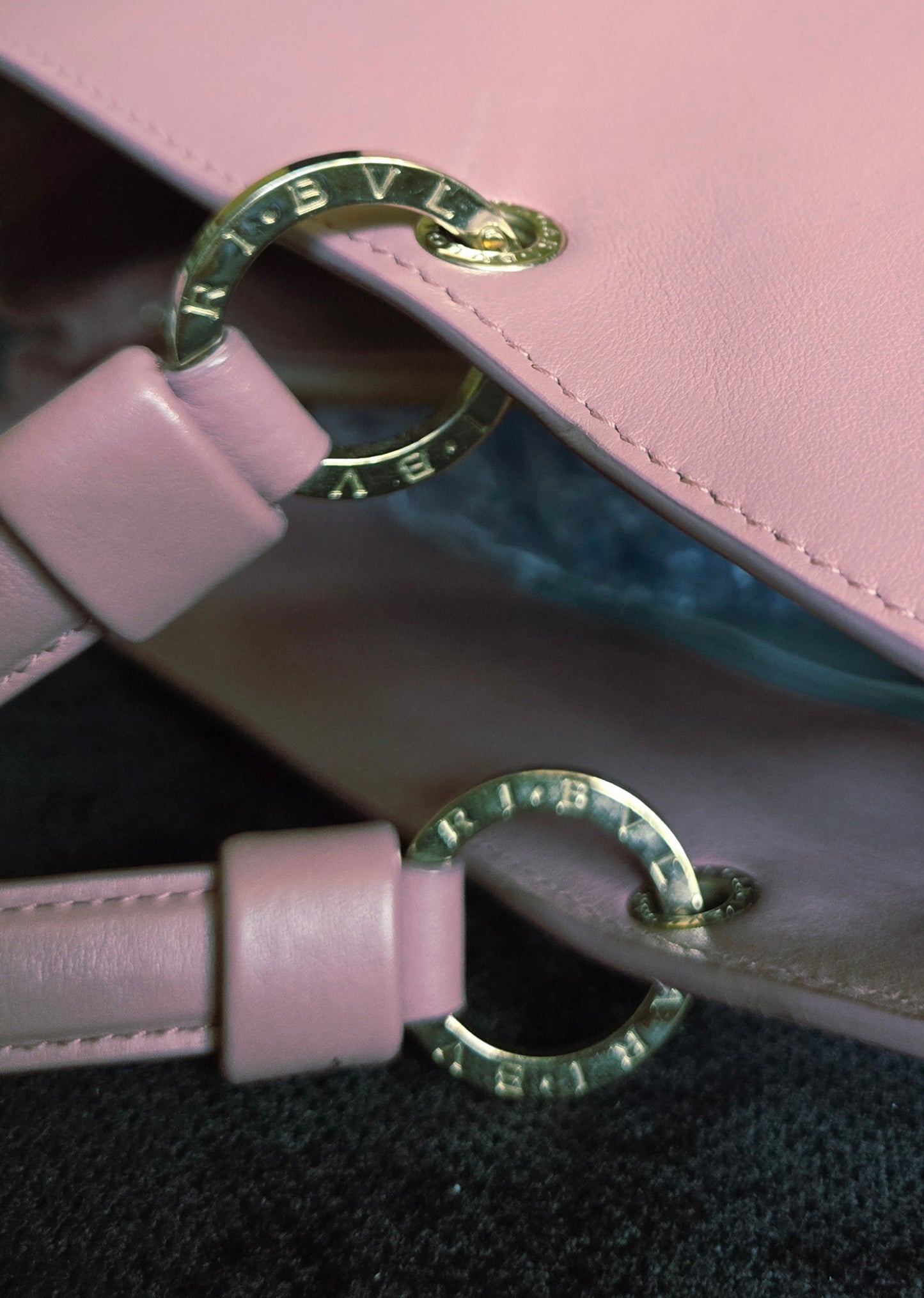 BVLGARI  Shoulder Bag Pink Gold Hardware leather