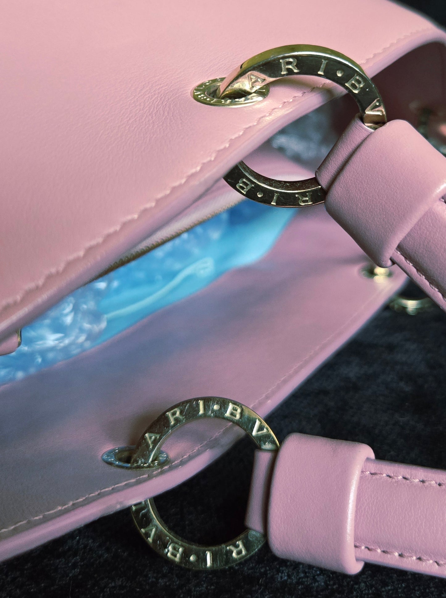 BVLGARI  Shoulder Bag Pink Gold Hardware leather