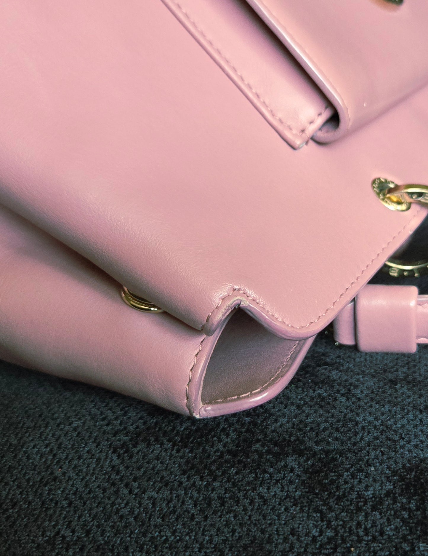 BVLGARI  Shoulder Bag Pink Gold Hardware leather