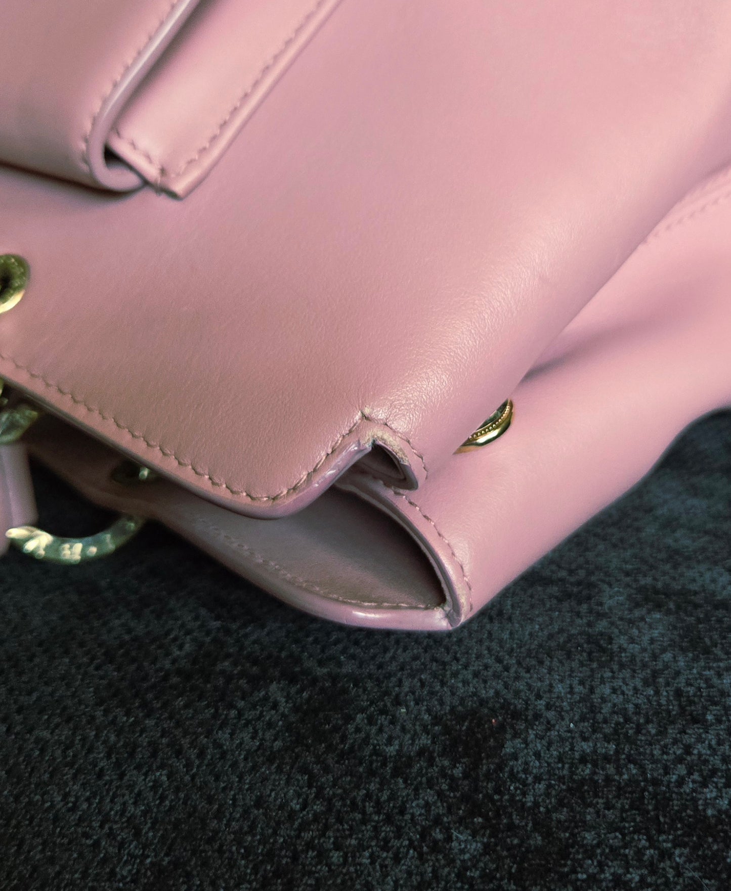 BVLGARI  Shoulder Bag Pink Gold Hardware leather