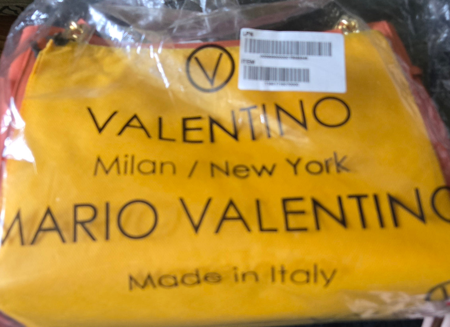 Valentino by Mario Valentino Luisa Embossed Leather Tote Shoulder bag Orange