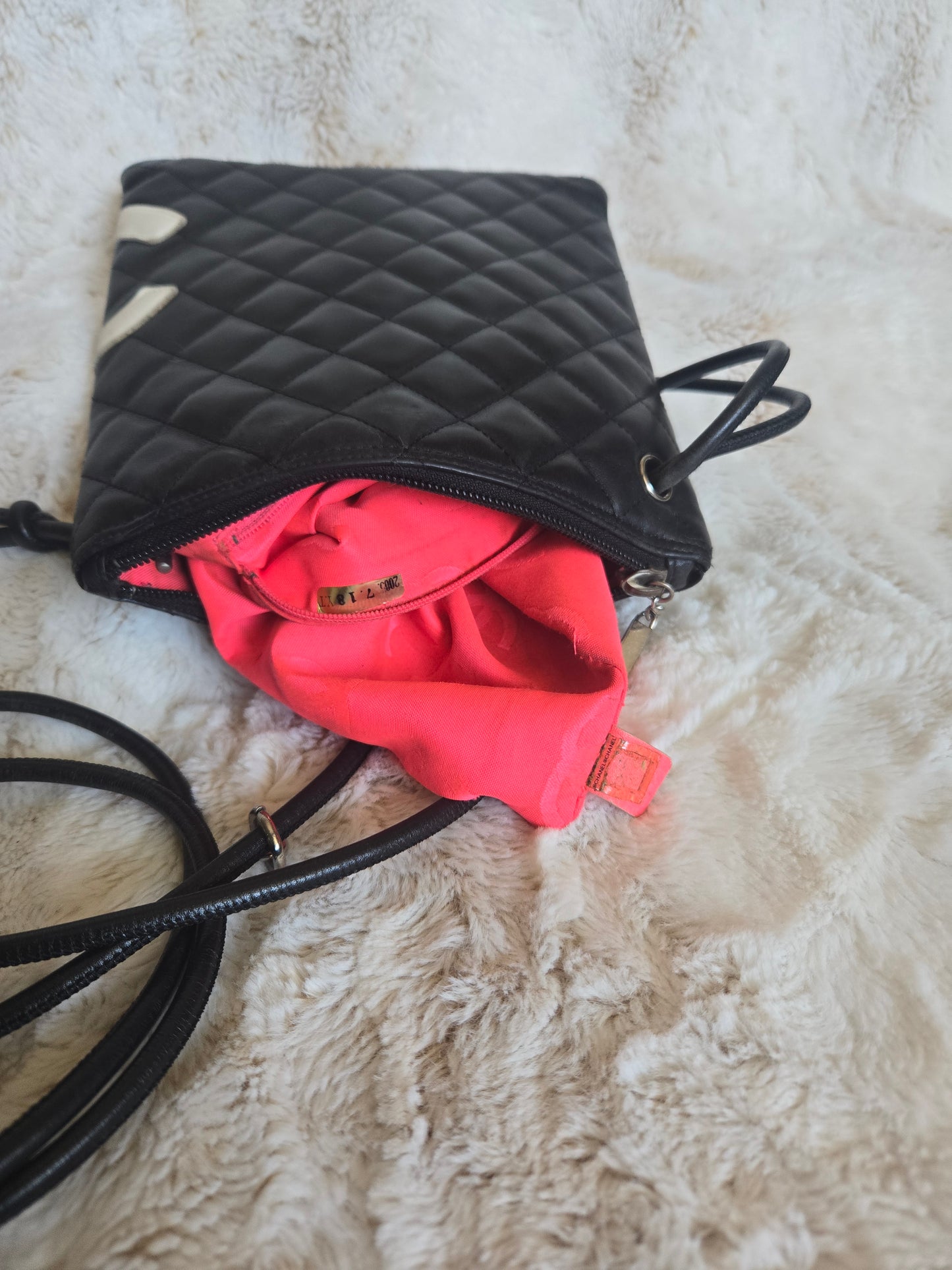 Chanel Cambon Flat Calfskin Leather Messenger Crossbody Bag Black