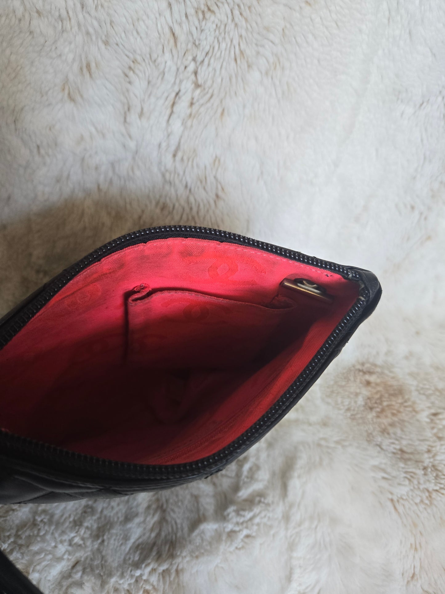 Chanel Cambon Flat Calfskin Leather Messenger Crossbody Bag Black