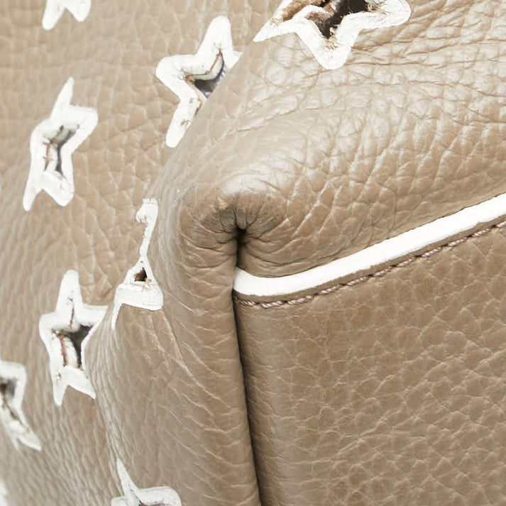 Jimmy Choo Leather Python Star Punching 2way Bag Beige Tote