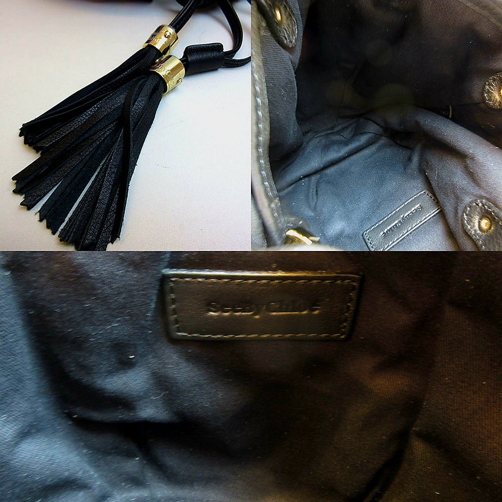 See by Chloe Vicky Evening Multicolor Sequin Leather Bucket Shoulder Bag