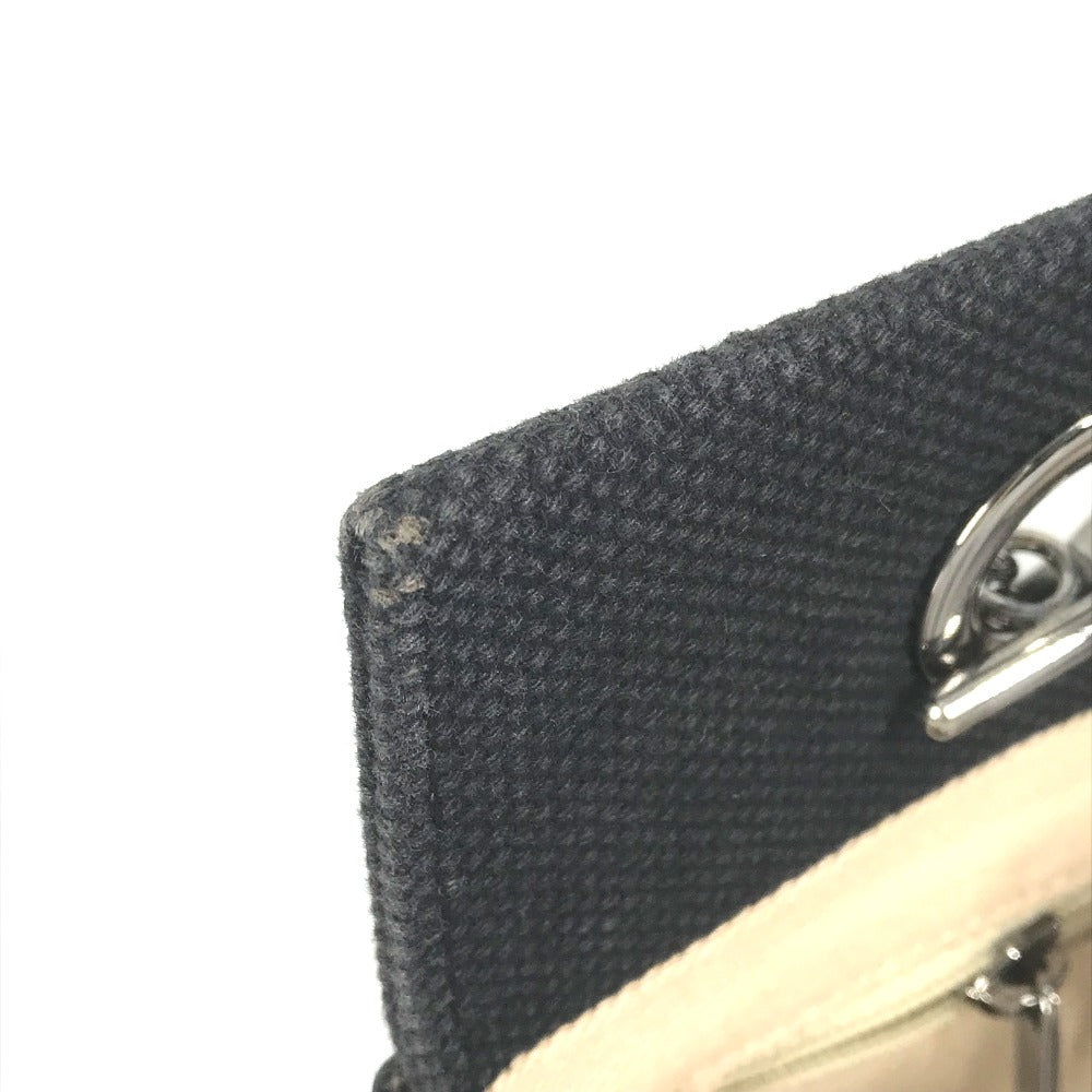 CHANEL Tote Bag Leather/canvas black mesh CC COCO Mark Chocolate Bar