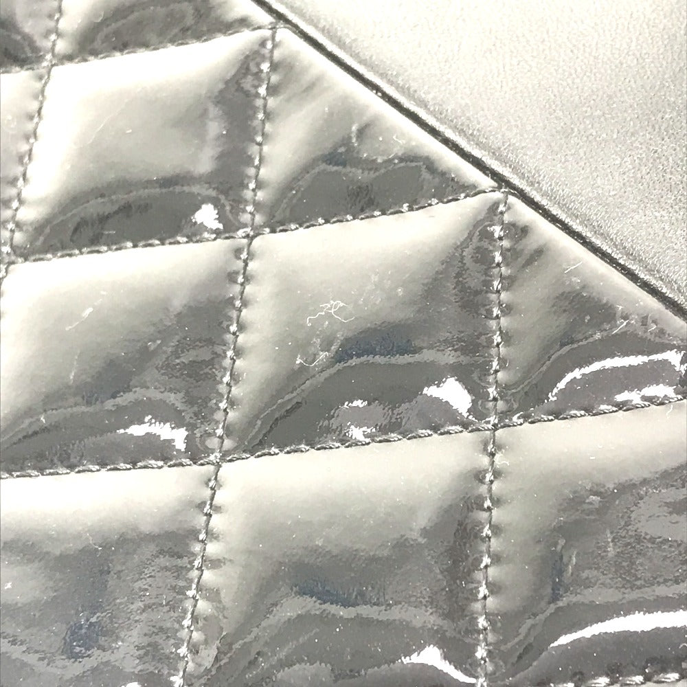 CHANEL Clutch bag Leather, Patent Leather black CC COCO Mark logo