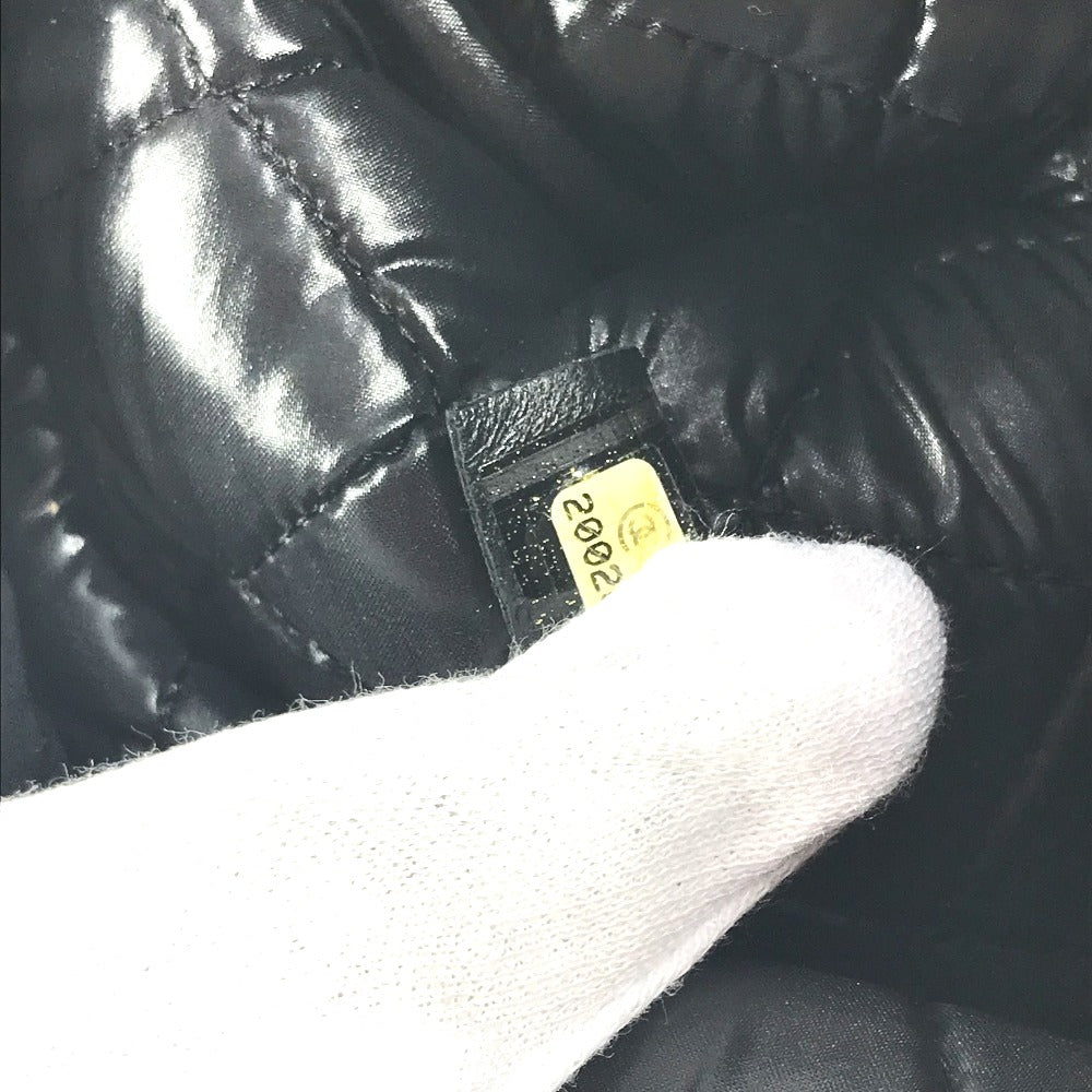 CHANEL Clutch bag Leather, Patent Leather black CC COCO Mark logo