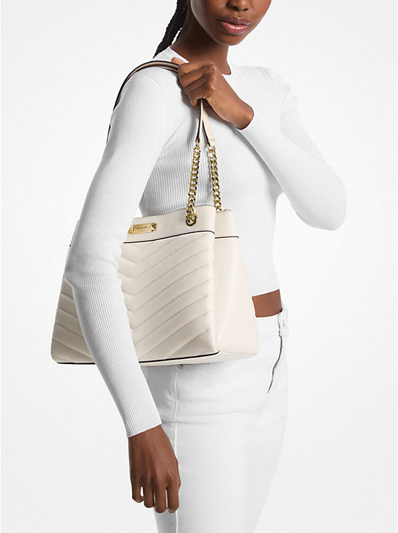 MICHAEL KORS WHITNEY MEDIUM QUILTED Tote bag OPTIC WHITE