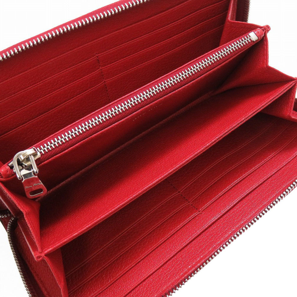 MIUMIUM Long Wallet Leather Red