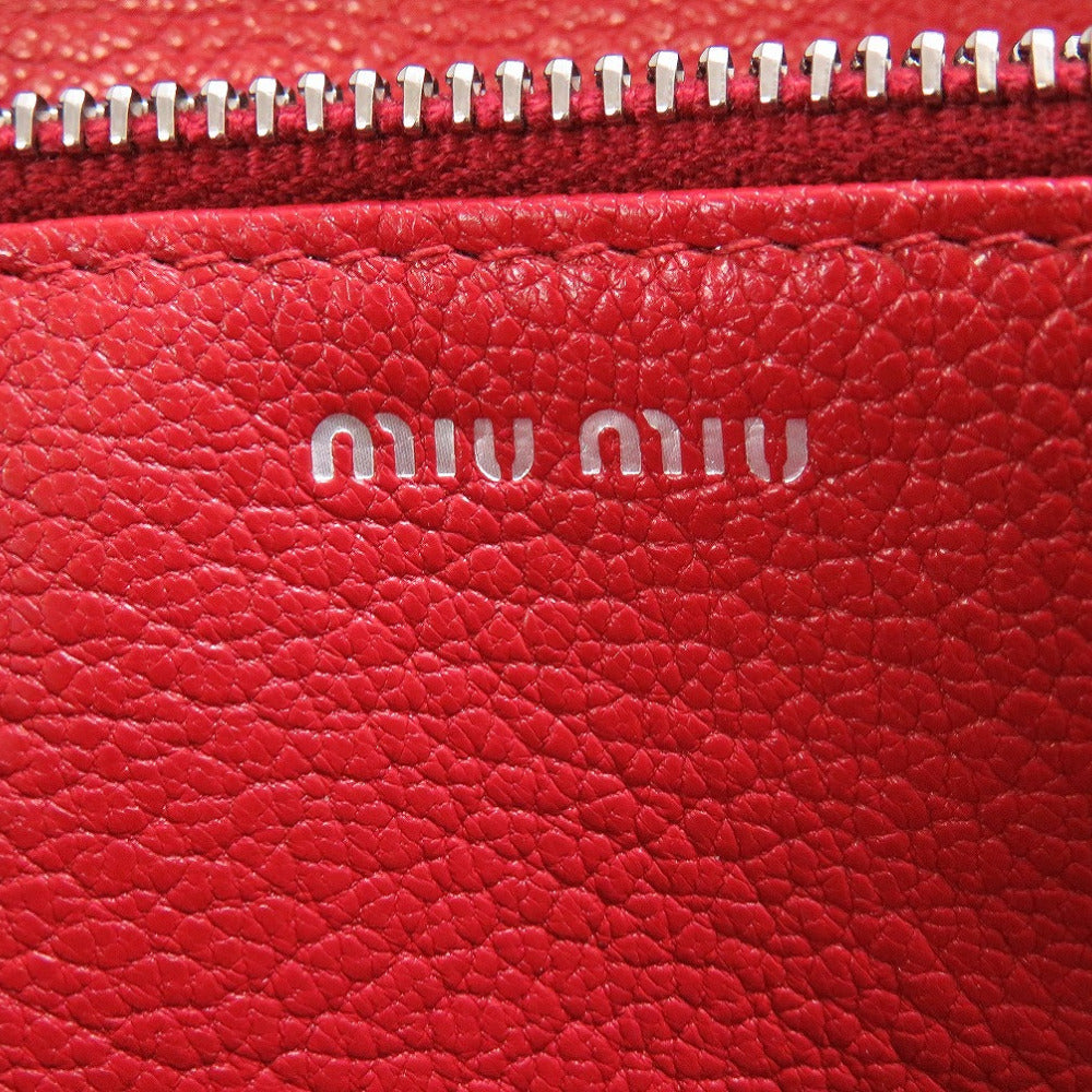 MIUMIUM Long Wallet Leather Red
