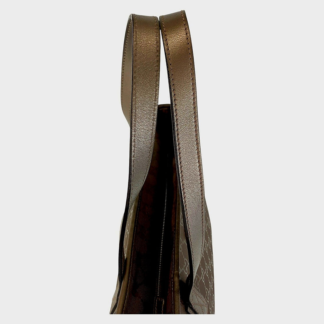 Gucci Bronze Metallic Brown GG Imprime Tote Bag