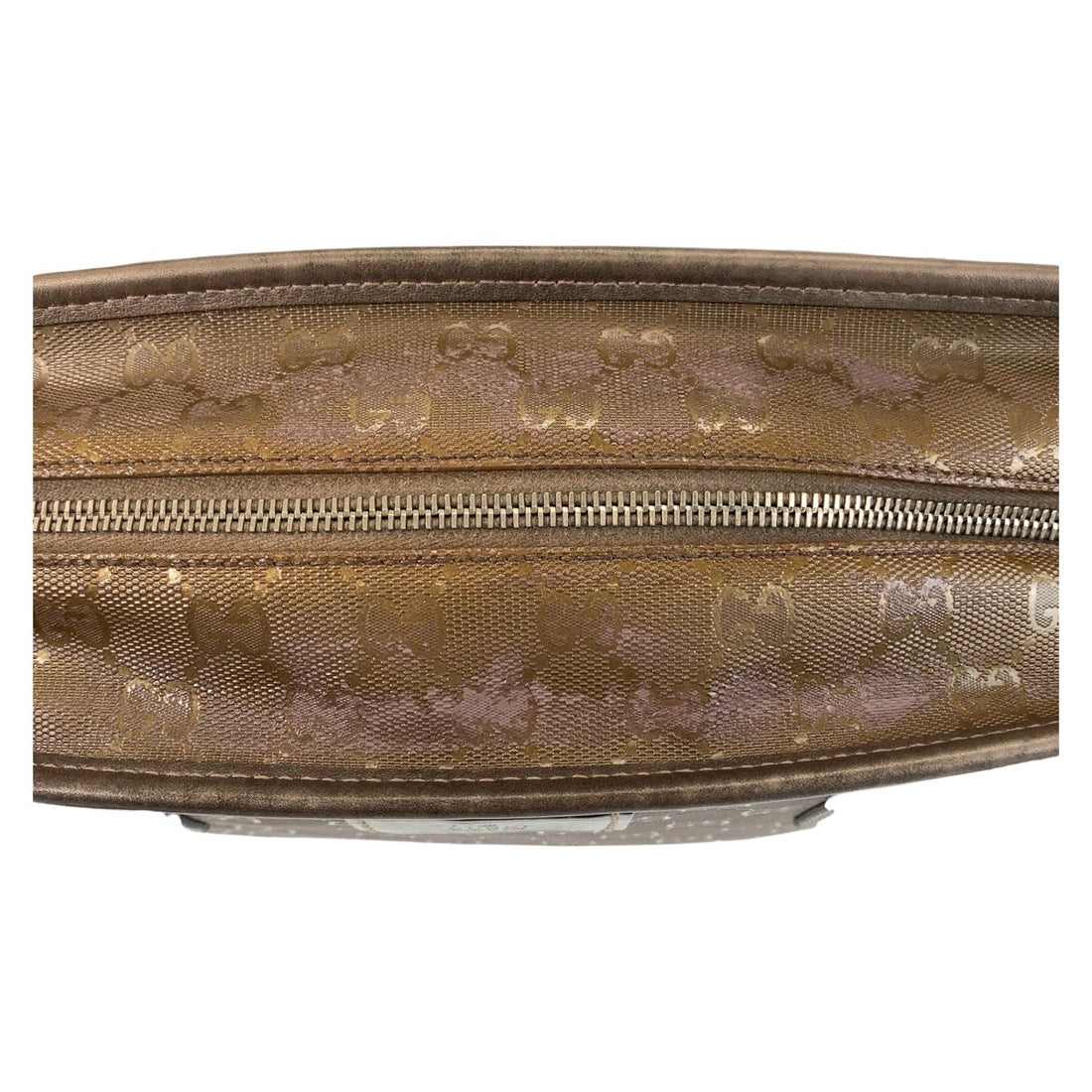 Gucci Bronze Metallic Brown GG Imprime Tote Bag