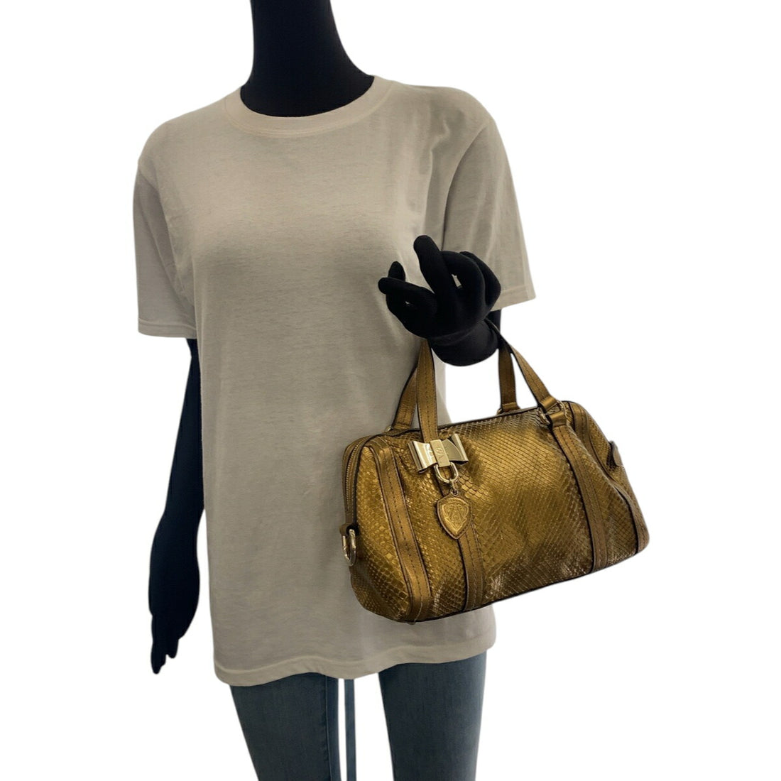 GUCCI Python leather Gold Shoulder