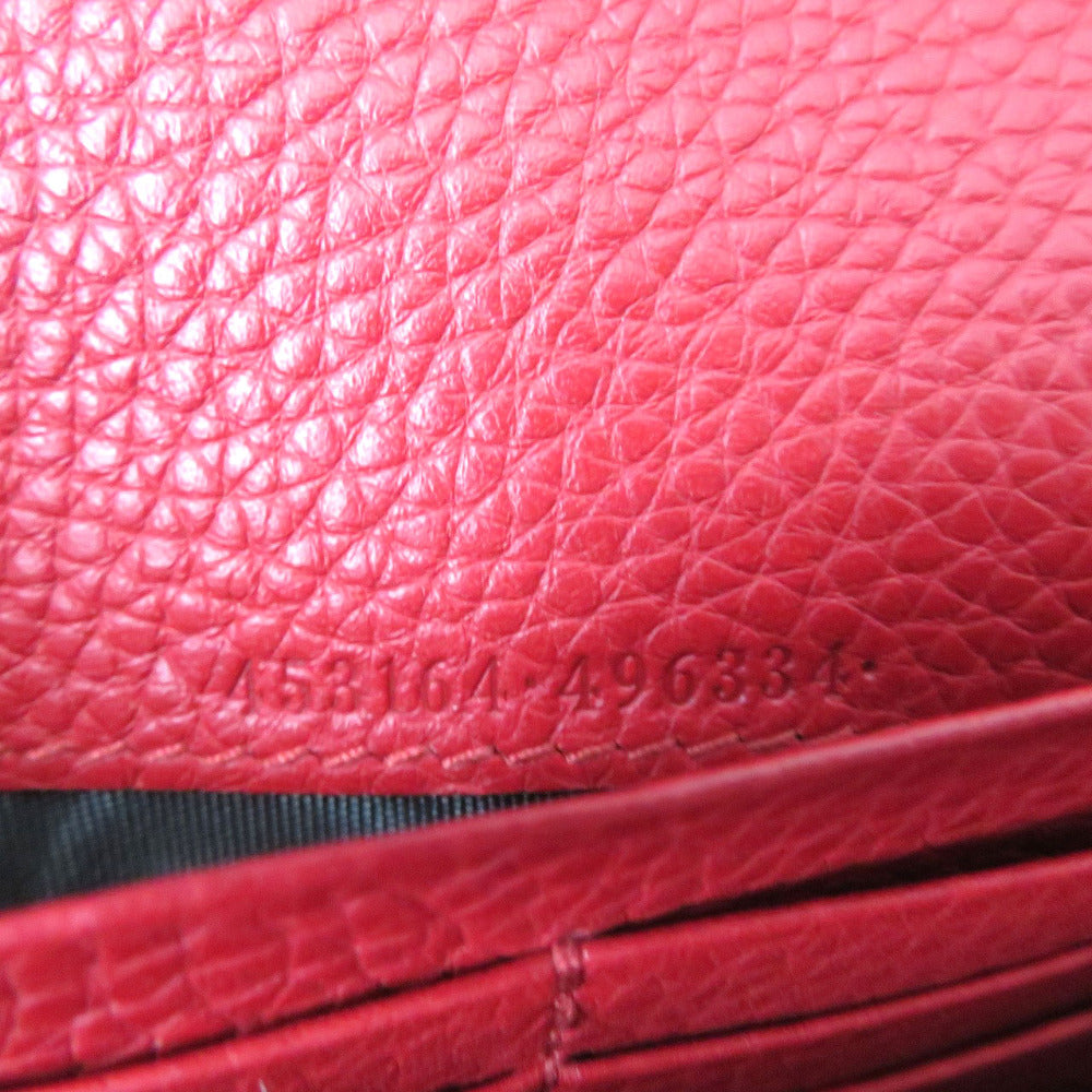 GUCCI Long Wallet Leather Red Animalier Continental